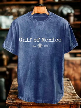⭐⭐⭐⭐⭐丨Men's Gulf Of Mexico Printed Round Neck T-Shirt
