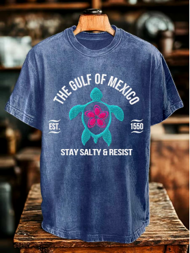 ⭐⭐⭐⭐⭐丨Men's Gulf Of Mexico Printed Round Neck T-Shirt