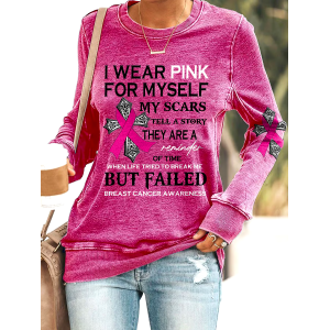 🎀Buy 3 get 12% off丨Faith Breast Cancer Awareness I Wear Pink For Myself Print Sweatshirt