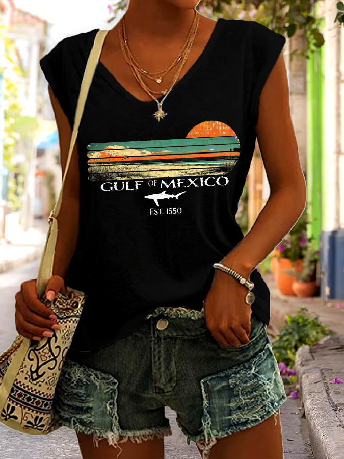 🌊Buy 3 get 12% off丨Women's Gulf Of Mexico Print Tank Top