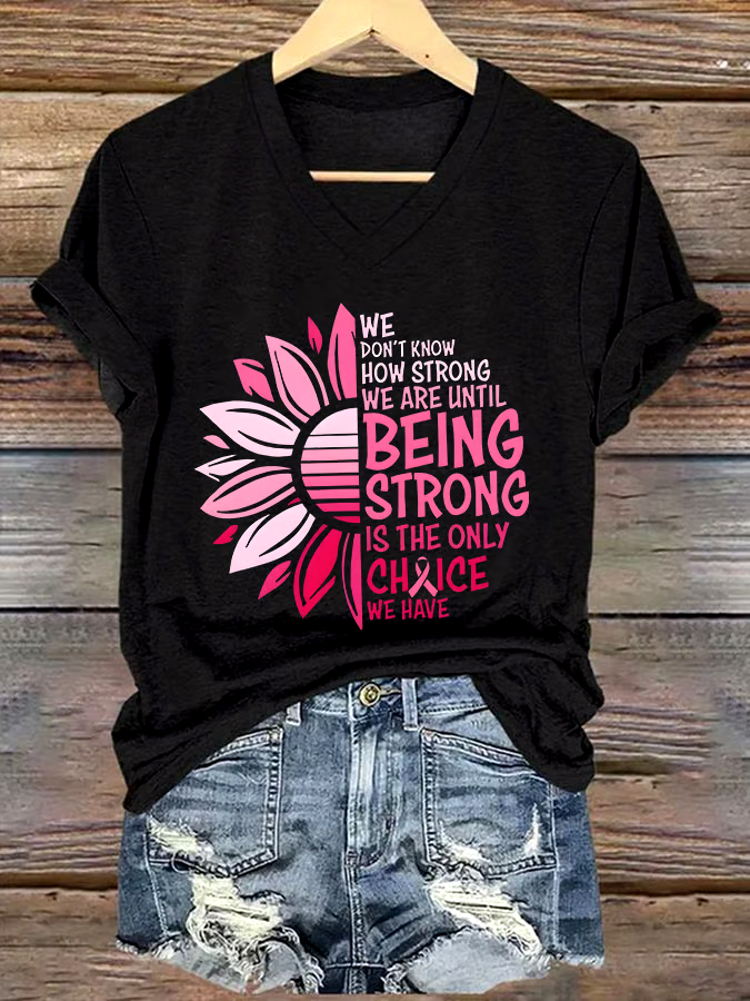 🎀Buy 3 get 12% off丨Women's Casual Breast Cancer Graphic Short Sleeve T-Shirt