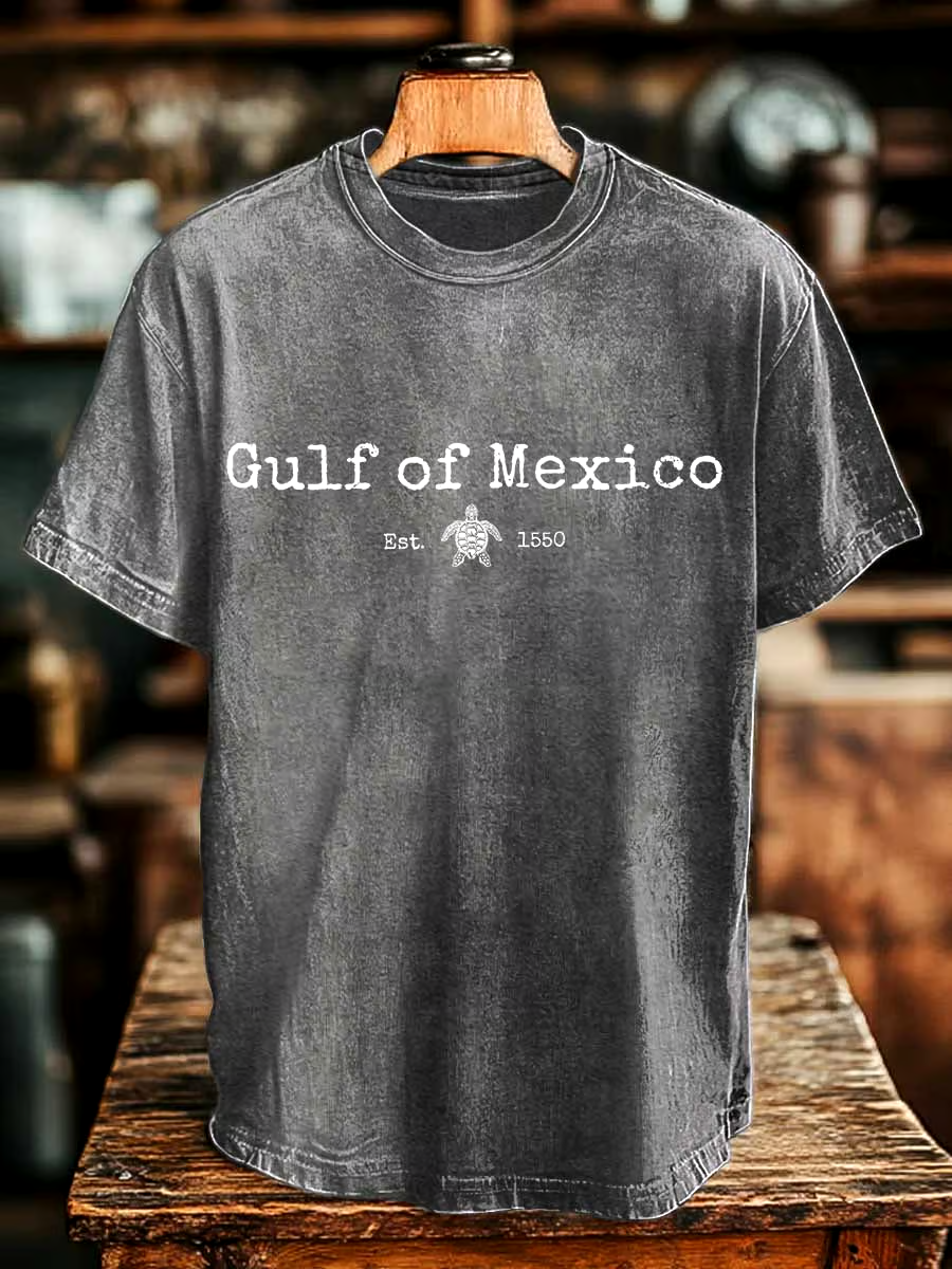 ⭐⭐⭐⭐⭐丨Men's Gulf Of Mexico Printed Round Neck T-Shirt