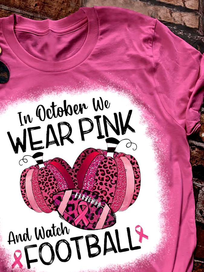 🎀Buy 3 get 12% off丨In October We Wear Pink And Watch Football Leopard Print T-Shirt