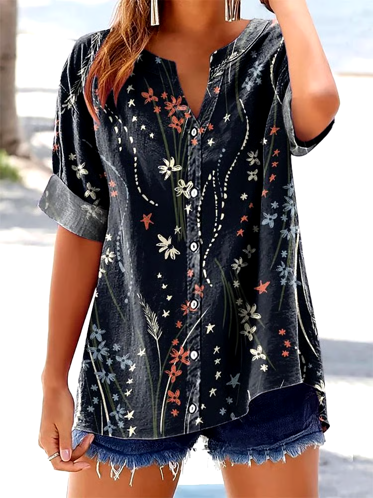 🌸Buy 3 get 12% off丨Women's Casual Retro Floral Print Shirt