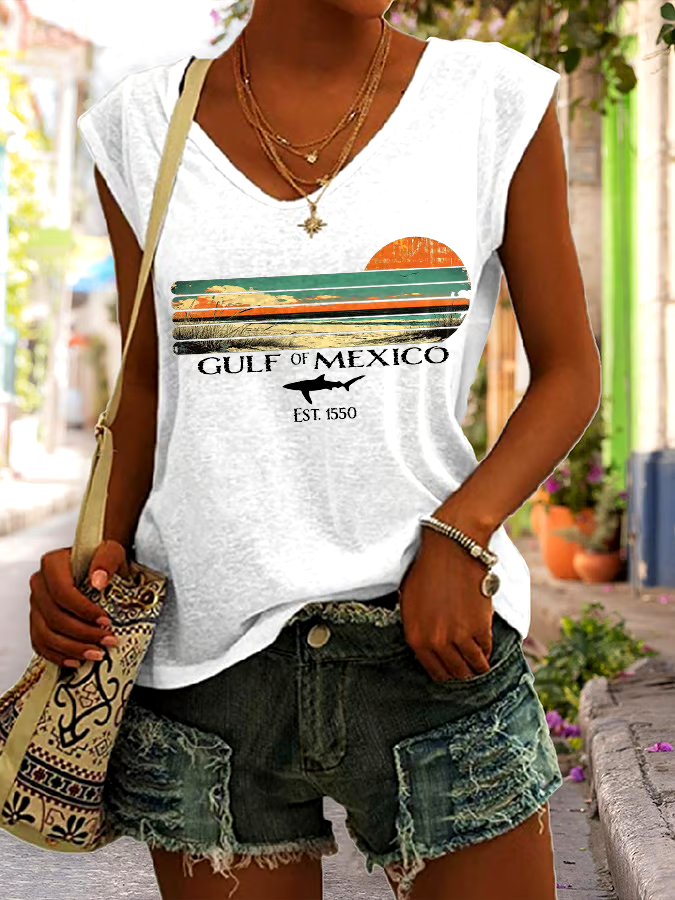 🌊Buy 3 get 12% off丨Women's Gulf Of Mexico Print Tank Top