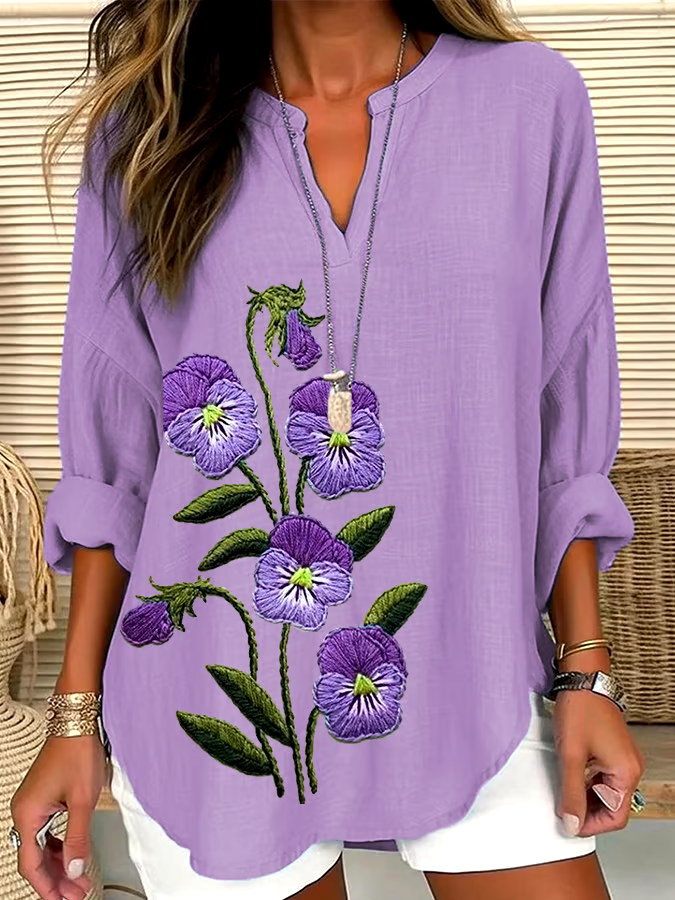💜Buy 3 get 12% off丨Women's Purple Flower Alzheimer's Awareness Support Shirt