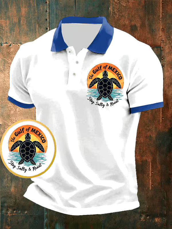 🌊Buy 3 get 12% off丨Men's Gulf Of Mexico Printed POLO Shirt